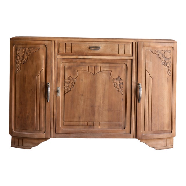 Large Art Deco Walnut Buffet, 1930s For Sale