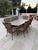 Mediterranean O.W. Lee Monterra Wrought Iron & Stone Top Patio Dining Set, 9 Pieces, Attributed For Sale - Image 3 of 7