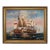 Vintage Oil Painting Naval Battle Ships Seascape Maritime Nautical Art Framed For Sale