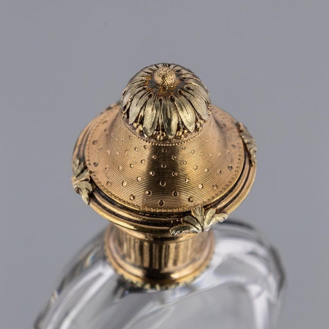 19th Century French 18k Gold Mounted Scent Perfume Bottle, 1890s For Sale - Image 15 of 16