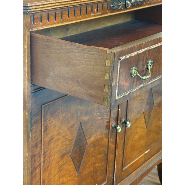 Brown Vintage Federal Style Mahogany China Cabinet / Bookcase For Sale - Image 8 of 15
