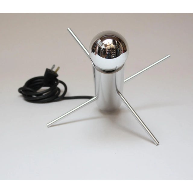 Mid-Century Modern Vintage Dutch Aluminum 'Krekel' / 'Cricket' Table Lamp by Otto Wach for Raak For Sale - Image 3 of 12