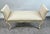 20th C French Louis XV Style Off-White & Beige Upholstered Bench or Window Seat Exuding timeless elegance, this 20th...