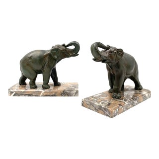 1930s Art Déco Elephant Bookends, France - a Pair For Sale