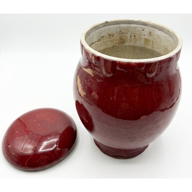 Asian Antique Chinese Sang De Boeuf (Oxblood) Glaze Jar For Sale - Image 3 of 4