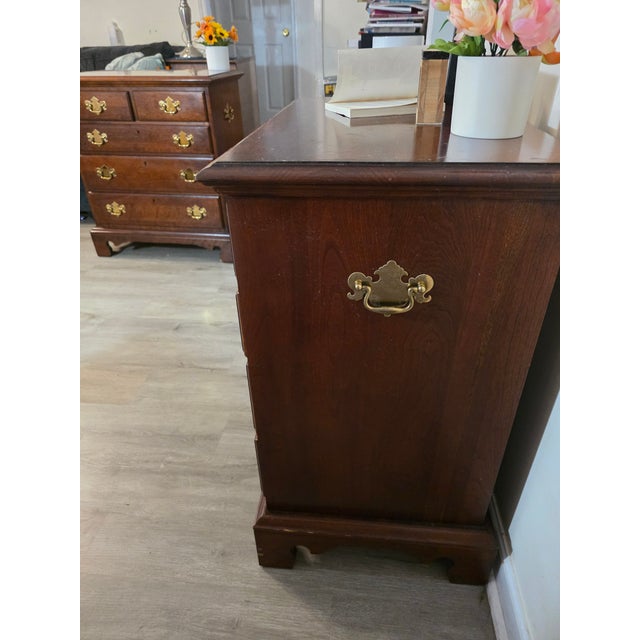 Brown Vintage Link-Taylor Solid Wood Nightstands (Matching Pair) For Sale - Image 8 of 11