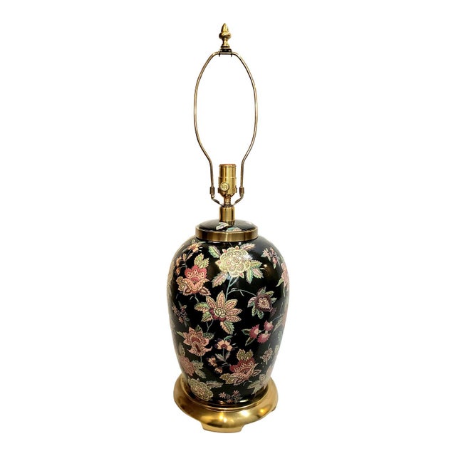 Paul Hanson Vintage Paul Hanson Famille Noire Chinoiserie Table Lamp | Designer Lighting Accent For Sale - Image 4 of 10
