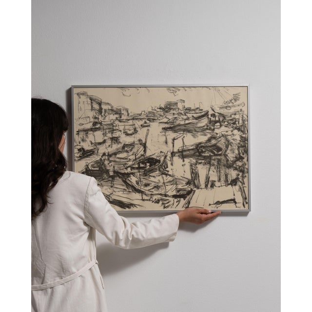This 1970s drawing from France is a watercolor, housed in a wood frame. Its signed detailing gives the piece a distinct,...
