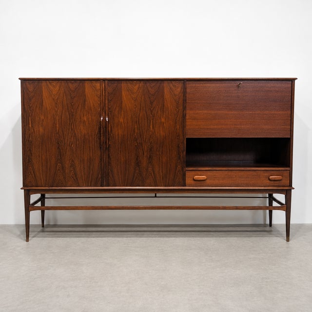 Vintage Danish Highboard with Bar Compartment, 1960s For Sale - Image 9 of 9