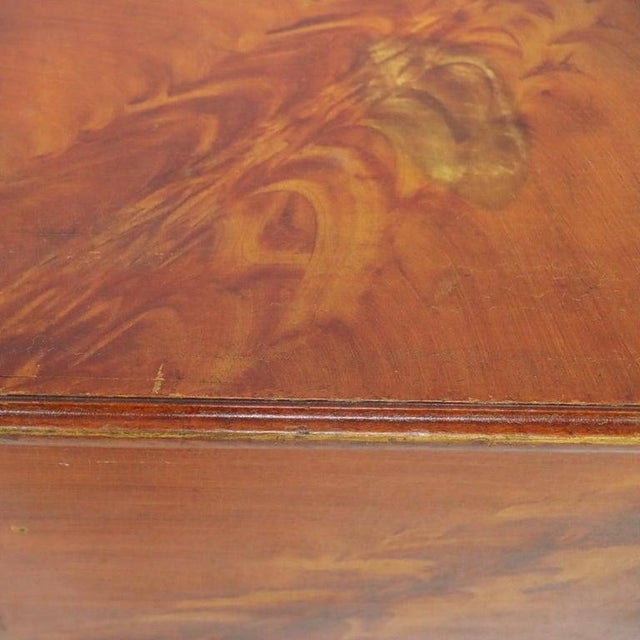 Brown Primitive Grain Painted Soft Wood Blanket Chest With Turnip Feet 19th Century For Sale - Image 8 of 16