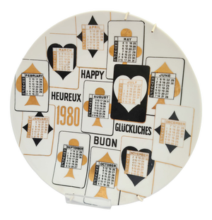 Ceramic Calendar Plate by Piero Fornasetti, 1980