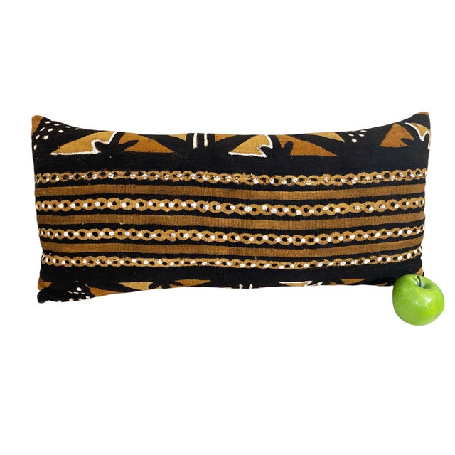 Vintage Large /Long African Bogolan Mud Cloth Pillow 28" W For Sale In New York - Image 6 of 7