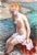 Girl Bathing, Erik Freyman Watercolor With Pastel on Paper, Signed in Pen For Sale - Image 4 of 4