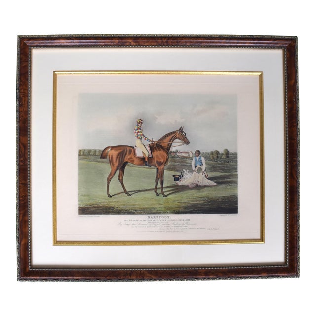 Barefoot, the Winner of the Great St. Leger at Doncaster 1823 Aquatint by John Frederick Herring SNR For Sale