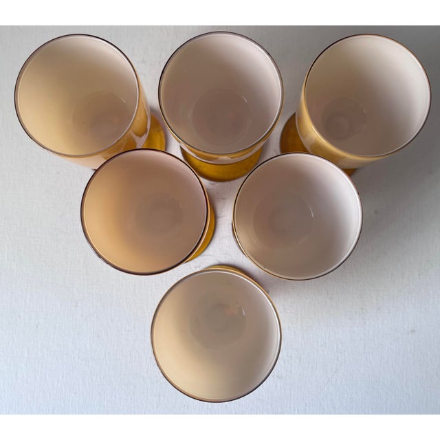 Carlo Moretti Vintage Carlo Moretti Cased Glass 'Butterscotch' Goblets-Set 6 For Sale - Image 4 of 8