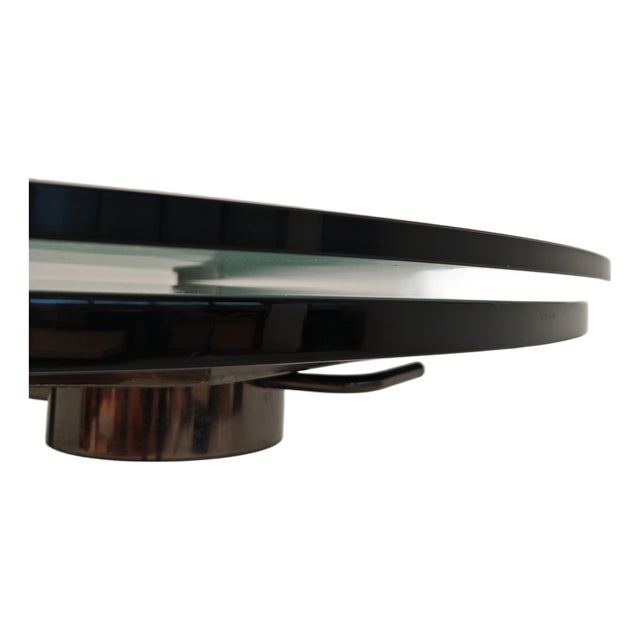 Extendable Round Glass Table Moon attributed to Mario Mazzer for Zanette, 1980s For Sale