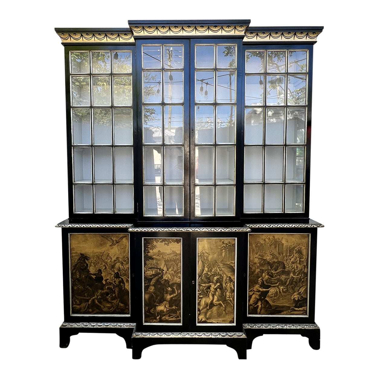 Neoclassical HandPainted Library Bookcase and Display English