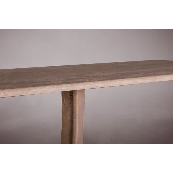 Stone Manchot Travertine Console Table 59" For Sale - Image 7 of 8