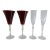 1970s Lenox Ruby Red Water Glasses Lc71 Blown Glass Paired W/2 Elegance by Lenox Rhythm Champagne Flutes 4 Glasses For Sale