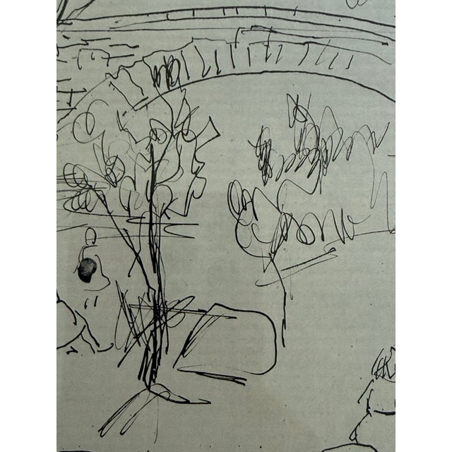 Mid 20th Century Lisel Salzer (1906–2005) Original Unsigned Sketch – Central Park, Nyc – Custom Framed For Sale - Image 4 of 7
