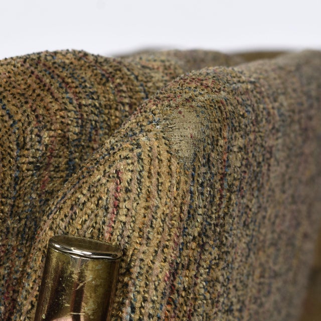Set of 3 Stoneville Brown Gold and Oak Swivel Armchairs on Casters For Sale - Image 15 of 17