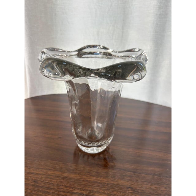 Glass Crystal Vase by Pierre Davesn, 1950s For Sale - Image 7 of 14