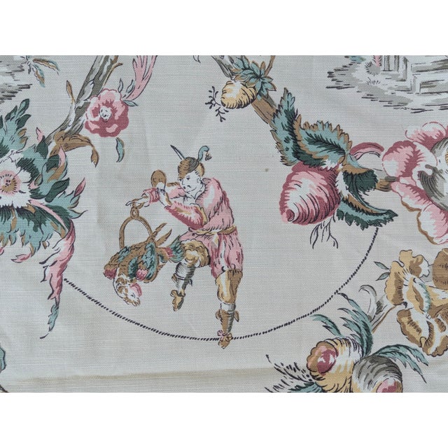 Chinoiserie Chinoiserie Toile Fabric 1.27 Yards For Sale - Image 3 of 14