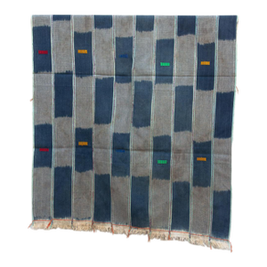 Vintage Baoule African "Cavally Horizon" Ikat Throw