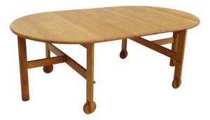 Vintage Round Extendable Dining Table in Wood, 1960s