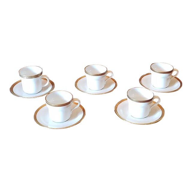 Mid 20th Century Richard Ginori Demitasse Cup & Saucer Set- 10 Pieces For Sale