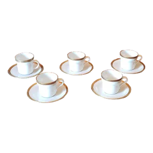 Mid 20th Century Richard Ginori Demitasse Cup & Saucer Set- 10 Pieces