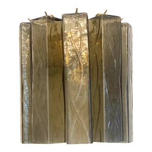 Mid-Century Modern Style Fumè "Squared" Murano Glass Wall Sconce