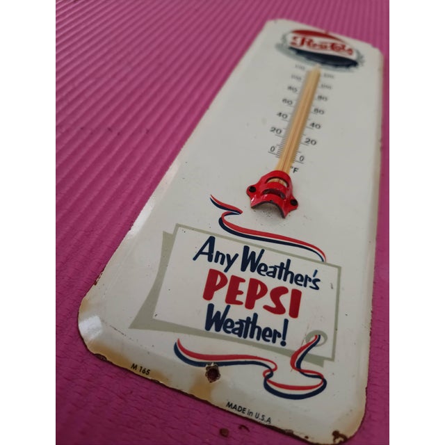 Premium Vintage Style Pepsi-Cola Advertising Thermometer Sign For Sale - Image 10 of 10