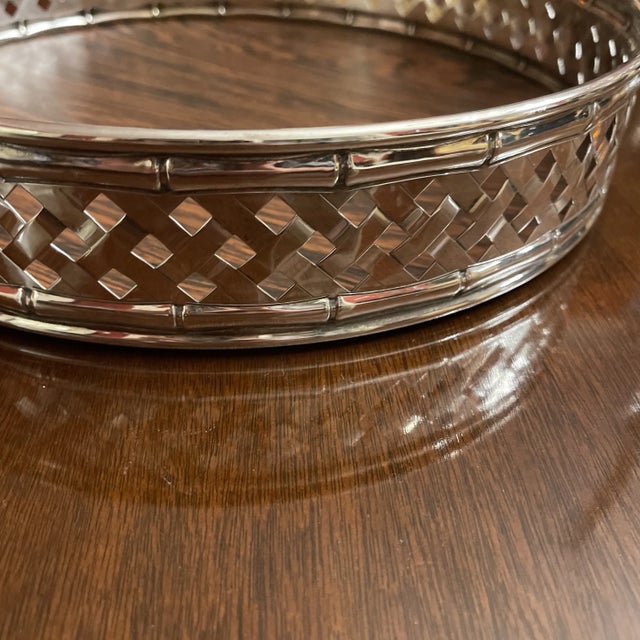 Silverplated Faux Bamboo Drinks Tray For Sale - Image 4 of 6