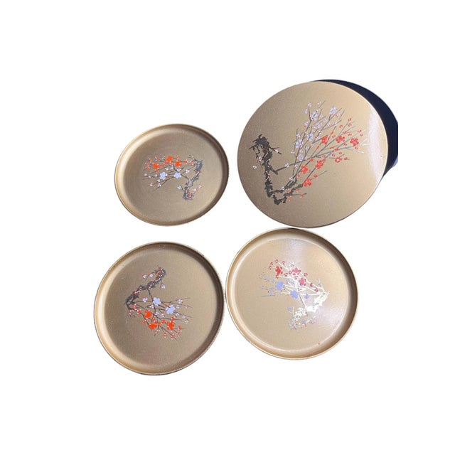 Otagiri Company 1970s Hand Crafted Otagiri Original Coaster Set, Japan- 5 Pieces For Sale - Image 4 of 12
