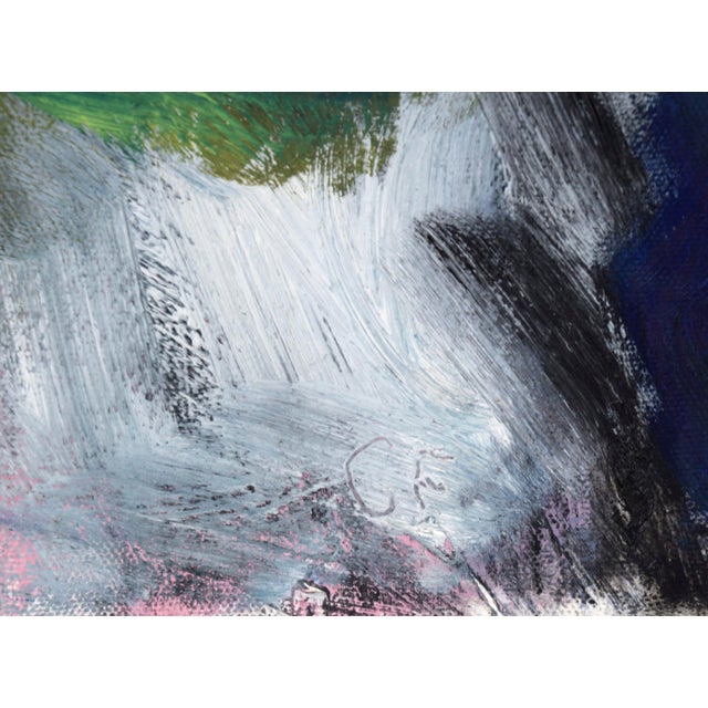 Blue Vertical Abstract With Blue and Green by Catherine Freethy For Sale - Image 8 of 11