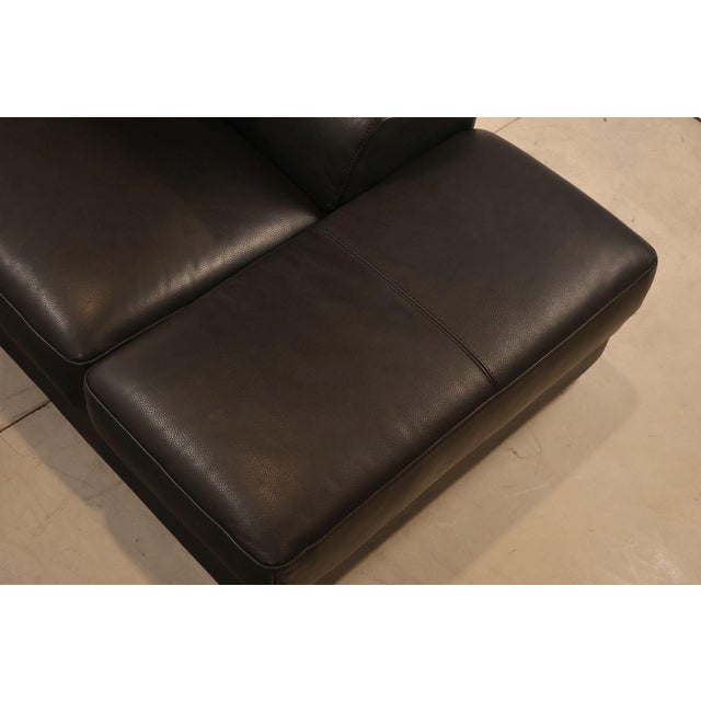 Black Italian Homes Contemporary Black Leather Sectional Sofa For Sale - Image 8 of 18