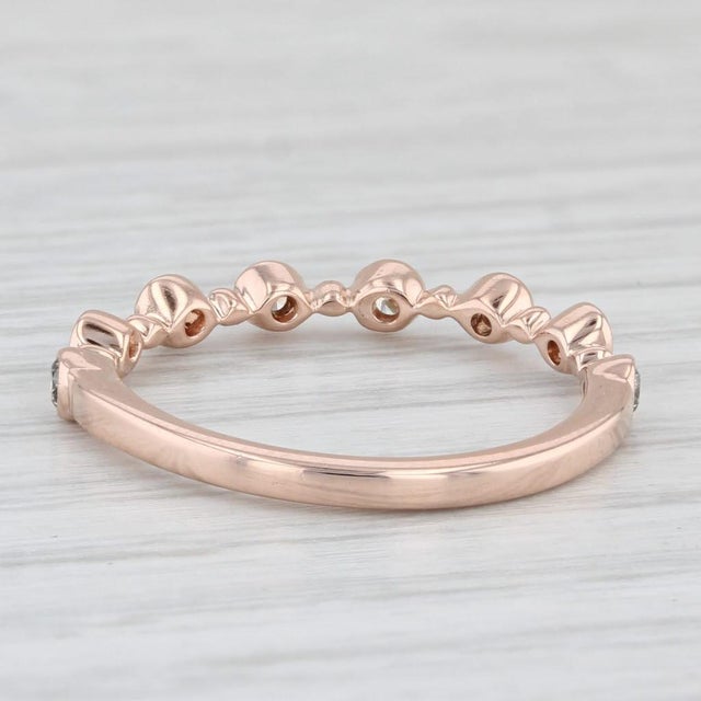 New Beverley K 0.20ctw Diamond Stackable Ring 14k Rose Gold Size 7 Wedding Band For Sale - Image 4 of 8