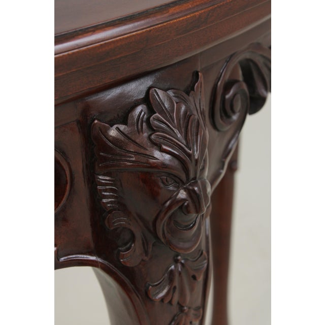 Baker Carved Mahogany Paw Foot Console Table For Sale - Image 10 of 13