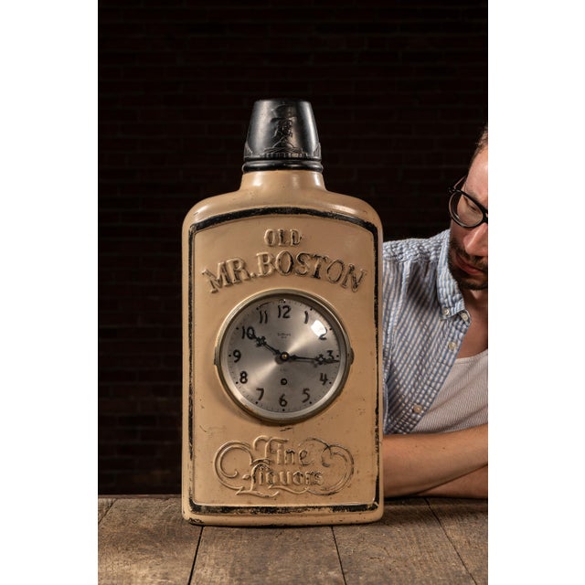 c. 1940s; mfd. by Gilbert at Winsted for Ben Burk Inc. - Boston This oversized Old Mr. Boston advertising display was cast...