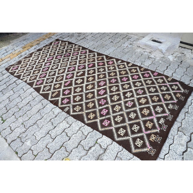 Turkish 1960s Turkish Handmade Vintage Kilim Runner Rug For Sale - Image 3 of 11