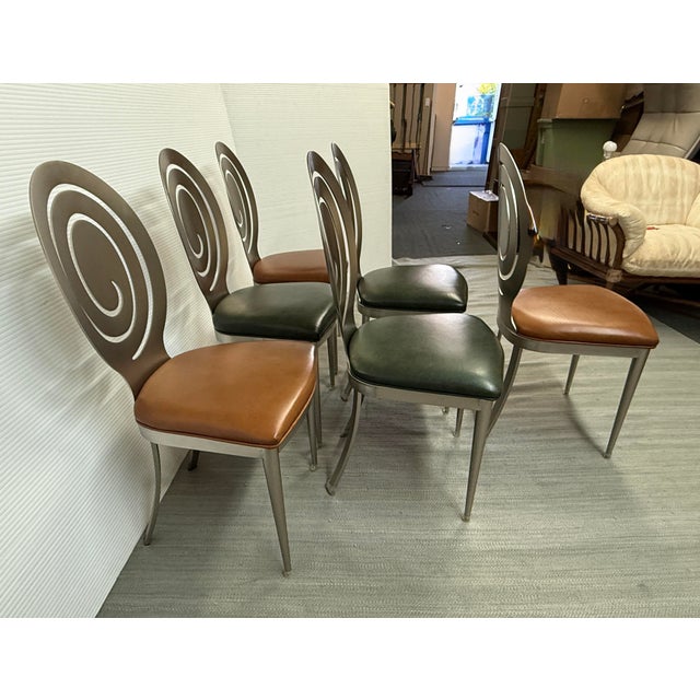 Metal Ethan Allen Radius Dining Side Chairs, Set of Six For Sale - Image 7 of 12