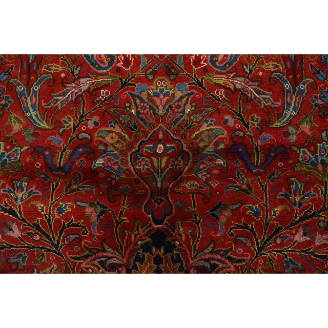 Heriz Rug 8’2” X 10’11” Red Wool Vintage Traditional Hand-Knotted Carpet For Sale - Image 9 of 15