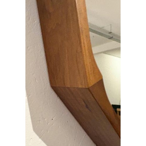 Large Mid-Century Modern Wooden Mirror, Italy, 1960s For Sale - Image 4 of 7