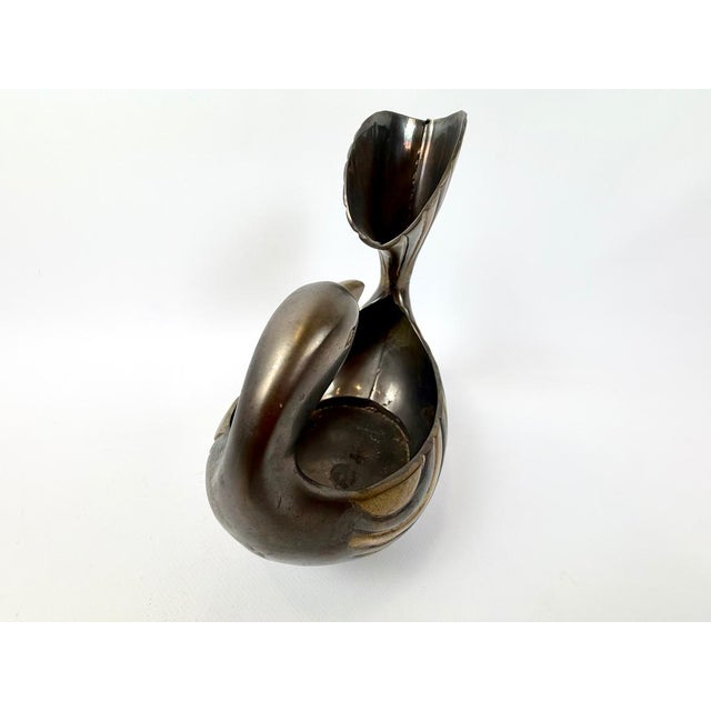 1980s Vintage Brass Peacock Bowl, 1980s For Sale - Image 5 of 10