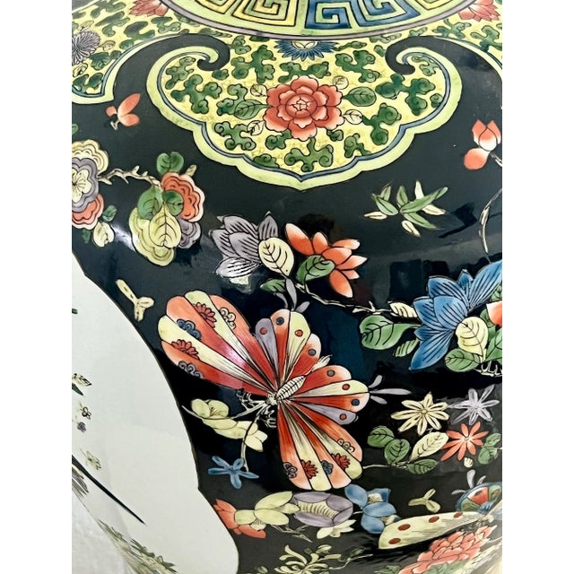 White Republic Period Chinese Meiping Porcelain Black Floral Vase - Famille Noire Pallete, Kangxi Style & Mark For Sale - Image 8 of 11