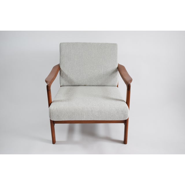 Scandinavian Grey Teak Armchair, 1960s For Sale - Image 6 of 12