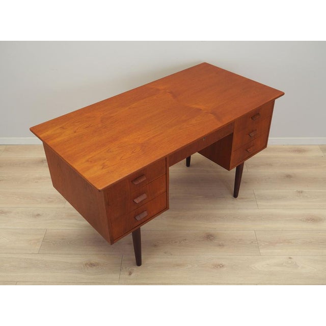 Wood Danish Teak Desk, 1970s For Sale - Image 7 of 18