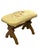 Vintage English Needlepoint Footstool With Carved Oak Base | Mid-Century Upholstered Stool For Sale - Image 11 of 18