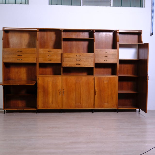 Vintage Wall Bookcase Equipped in Wood, 1960s For Sale - Image 10 of 18